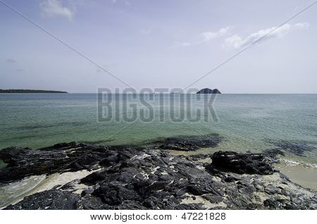 Samila praia em Songkhla, Tailândia