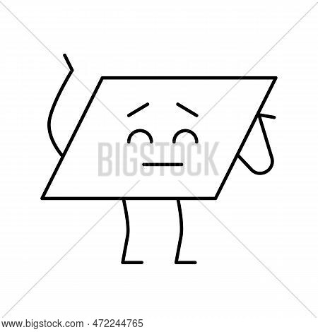 Parallelogram Geometric Shape Character Line Icon Vector. Parallelogram Geometric Shape Character Si