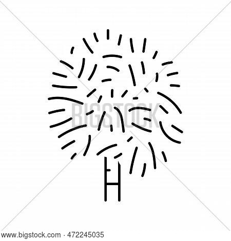 Cabbage Palm Tree Line Icon Vector. Cabbage Palm Tree Sign. Isolated Contour Symbol Black Illustrati