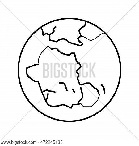 Gondwana Earth Continent Map Line Icon Vector. Gondwana Earth Continent Map Sign. Isolated Contour S