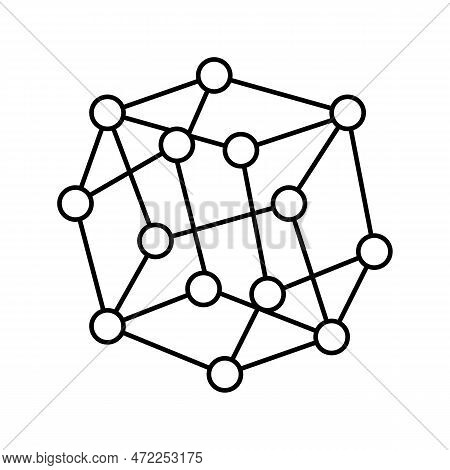 Model Molecular Structure Line Icon Vector. Model Molecular Structure Sign. Isolated Contour Symbol 