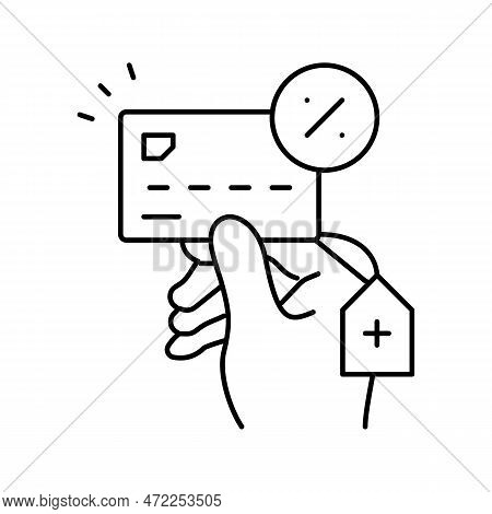 Overdraft Payment Line Icon Vector. Overdraft Payment Sign. Isolated Contour Symbol Black Illustrati