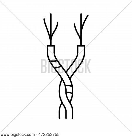 Twisted Pair Cable Line Icon Vector. Twisted Pair Cable Sign. Isolated Contour Symbol Black Illustra