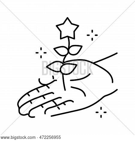 Demonstrate Positive Attitude Line Icon Vector. Demonstrate Positive Attitude Sign. Isolated Contour