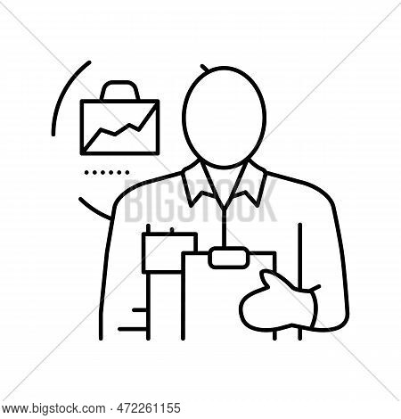 Facilities Manager Repair Worker Line Icon Vector. Facilities Manager Repair Worker Sign. Isolated C