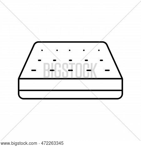 Memory Foam Mattress Bedroom Interior Line Icon Vector. Memory Foam Mattress Bedroom Interior Sign. 