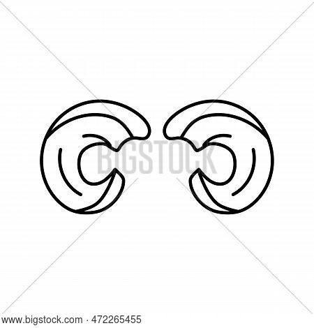 Bighorn Horn Animal Line Icon Vector. Bighorn Horn Animal Sign. Isolated Contour Symbol Black Illust