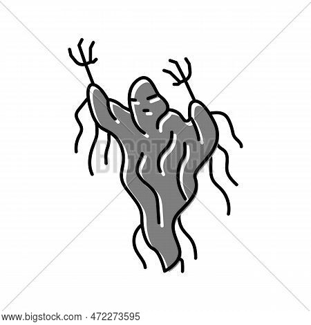 Ghoul Ghost Color Icon Vector. Ghoul Ghost Sign. Isolated Symbol Illustration