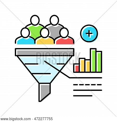 Increase Mqls Color Icon Vector. Increase Mqls Sign. Isolated Symbol Illustration