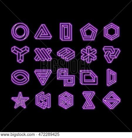 Hiv Aid Health Medical Ribbon Neon Light Sign Vector. Blood Aids, Virus Aid, Medicine Cancer Care, E