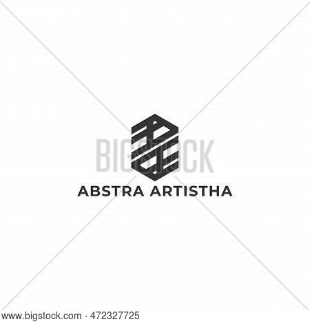 Abstract Initial Letter A Or Aa Logo In Black Color Isolated In White Background Applied For Archite
