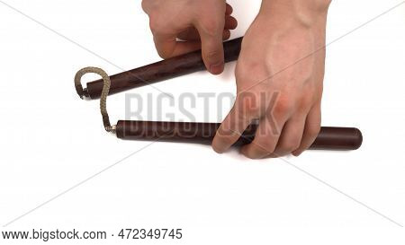 Hand Holding The Workout Instrument. High Quality Photo
