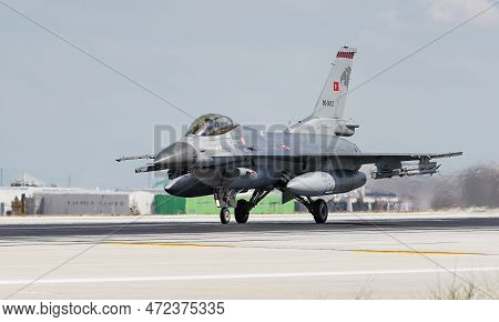 Konya, Turkiye - June 30, 2022: Turkish Air Force General Dynamics F-16c Fighting Falcon (4r-71) Tak