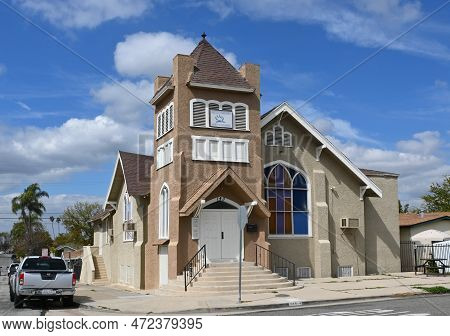 Placentia, California - 8 Mar 2023: The Church Of The Nazarene In Old Town Placentia.