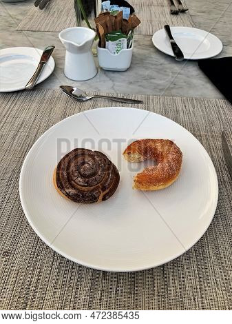 Donut And Shell Eaten Pastry And Barkery