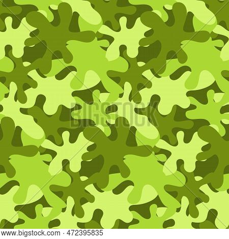 Abstract Seamless Pattern With Various Elements In The Form Of Paint Blots. Chaotic Vector Texture W