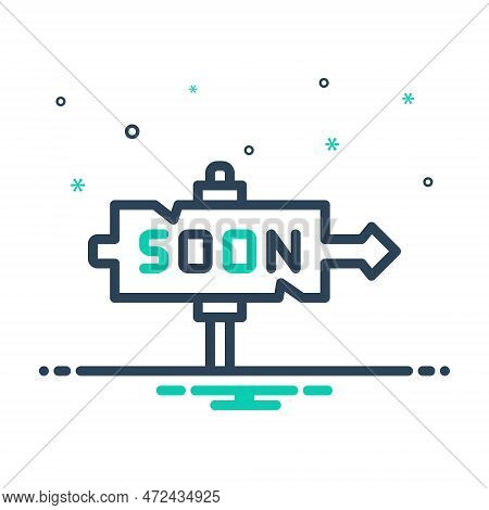 Mix Icon For Soon Shortly Message Promotion Notification Coming Presently Instantly Quickly Rapidly 