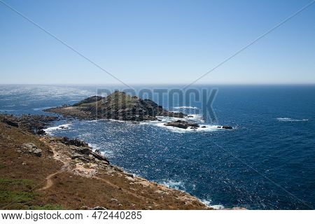 Cape Tourinan Shoreline Landscape, Galicia, Spain. Spanish Panorama