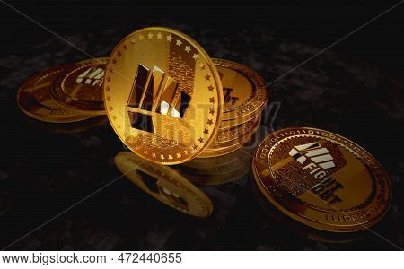 Fight Out Crypto Fght Cryptocurrency Gold Coin On Green Screen Background. Abstract Concept 3d Illus