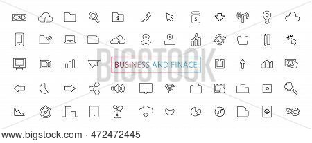 Business And Finance Line Icons Set. Businessman Outline Icons Collection. Money, Investment, Teamwo