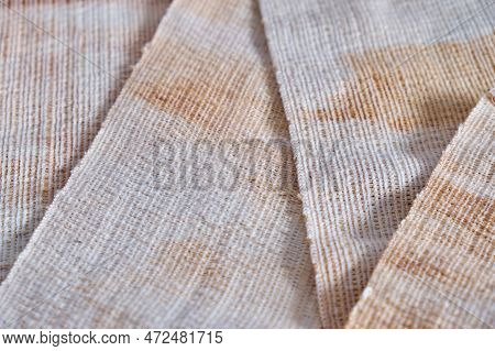 Dirty, Used Medical Elastic Bandage. Concept Of Medicine. Close-up