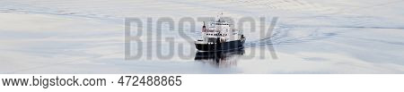 Ferry Arriving At Gourock From Dunoon In Scotland