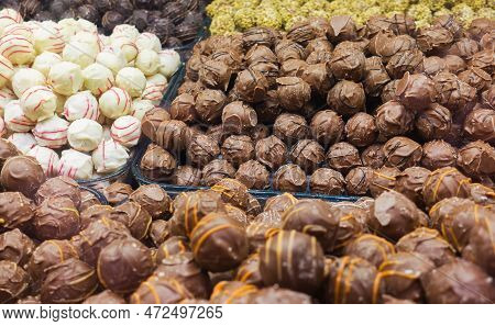 Chocolate Candies Set In A Swiss Confiserie
