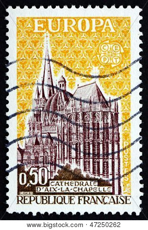 Timbre France 1972 cathédrale, Aachen, Allemagne