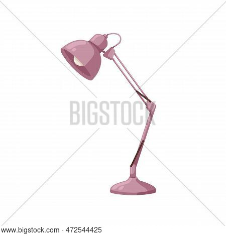 Table Desk Lamp, Office Desktop Light Design. Electric Illumination Equipment With Lightbulb, Adjust