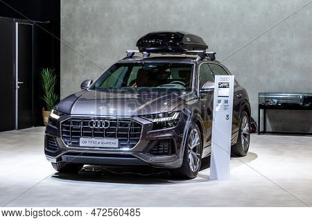 Audi Q8 Tfsi E Quattro Plug-in Hybrid Suv Car At The Brussels Autosalon European Motor Show. Brussel
