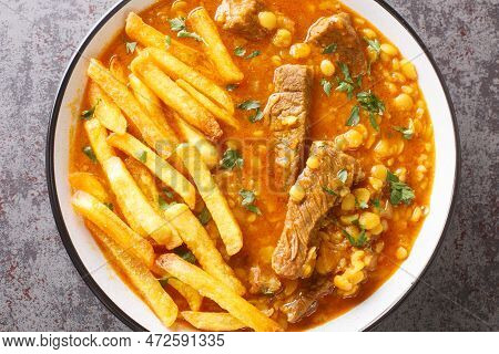 Gheimeh Or Qeimeh Is An Iranian Stew Consisting Of Diced Mutton Or Beef, Tomatoes, Split Peas, Onion