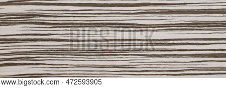 White And Brown Zebrano Exotic Wood Panel Texture Pattern Banner