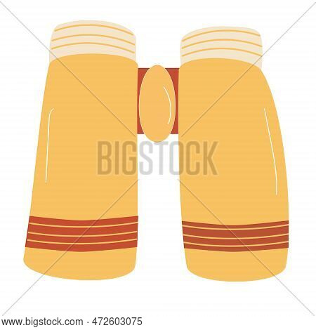 Binocular Yellow Color Icon On White Background