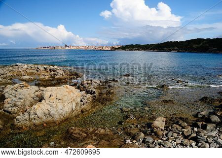 The Coast Between Li Feruli And Isola Rossa, In Background Isola Rossa