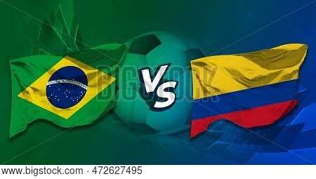 Brazil Versus Colombia Football Soccer Graphic Background