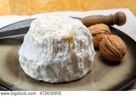 Cheese Collection, Soft Cow French Cheese With Mold Gaperon Artisanal Lavored With Cracked Peppercor