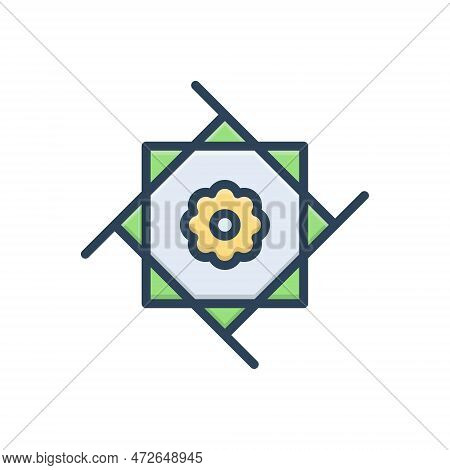 Color Illustration Icon For Symbol Emblem Epitome Sign Ensign Mark Hieroglyph Ideogram