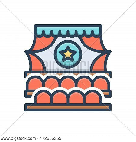 Color Illustration Icon For Debut First-appearance First-showing First-performance First-step Theate