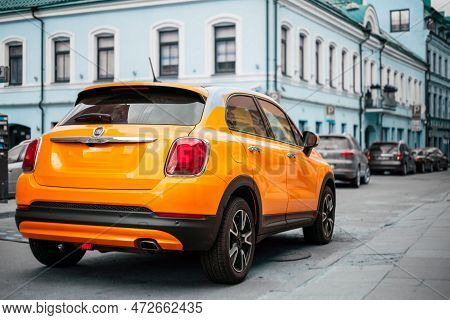 Vilnius, Lithuania - April 19, 2018: Fiat 500x Or Type 334 Is A Front Engined Five Door Hatchback Cr