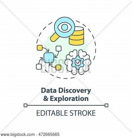 Data Discovery And Exploration Concept Icon. Prepare For Analysis. Data Lake Concept Abstract Idea T