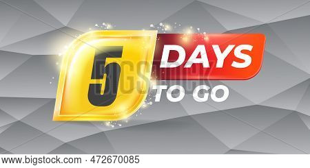 Five Days To Go Countdown Horizontal Banner Design Template. 5 Days To Go Sale Announcement Banner, 
