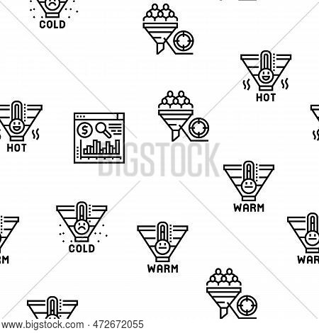 Lead Marketing Generation Vector Seamless Pattern Thin Line Illustration