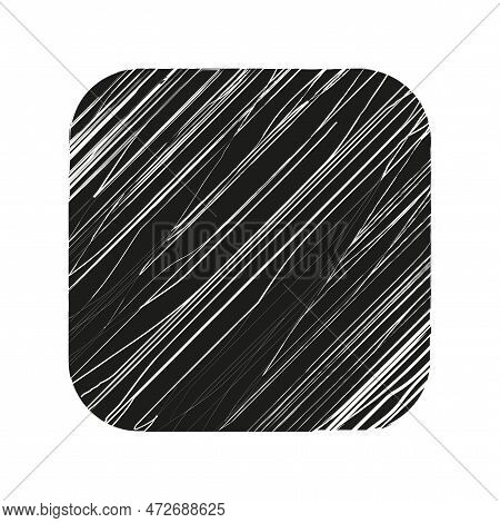 Black Rounded Square Scrabble Texture. Vector Illustration.