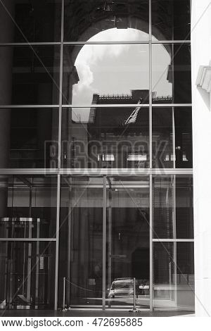 Building Of The German Parliamentary Society In The Facade Of The Reichstag, Berlin, Germany