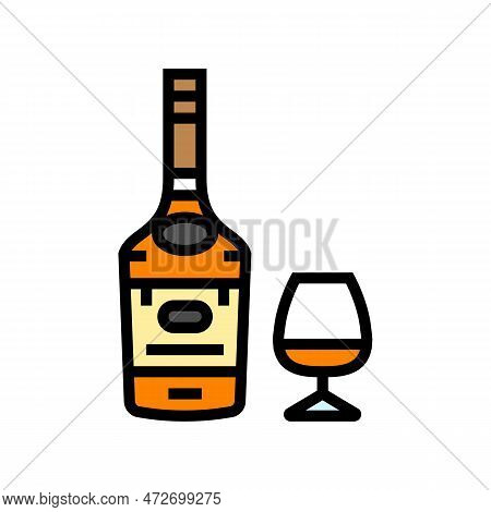 Brandy Drink Bottle Color Icon Vector. Brandy Drink Bottle Sign. Isolated Symbol Illustration