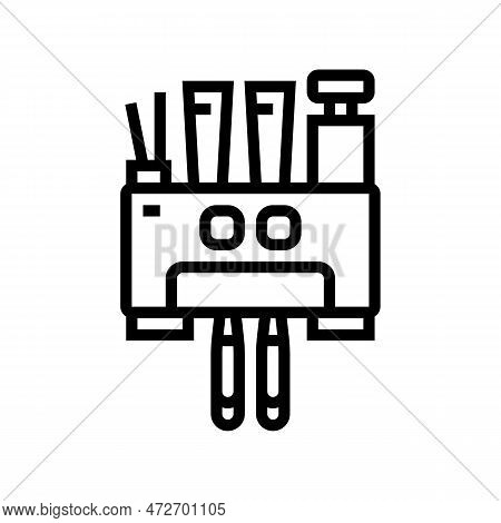 Toothbrush Holder Line Icon Vector. Toothbrush Holder Sign. Isolated Contour Symbol Black Illustrati