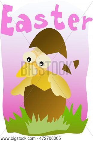 Cute Flea Born. Easter Time Card Greetings