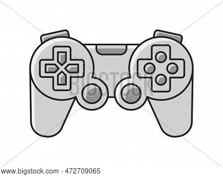 Game Item Icon. Retro Sticker With Modern Controller With Buttons And Sticks For Video Games. Joysti