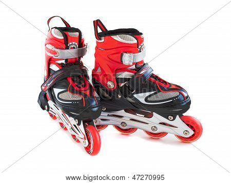 Roller Skates On A White Background