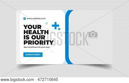 Medical Healthcare Web Banner For Video Thumbnail. Video Thumbnail For Hospital Live Workshop Busine